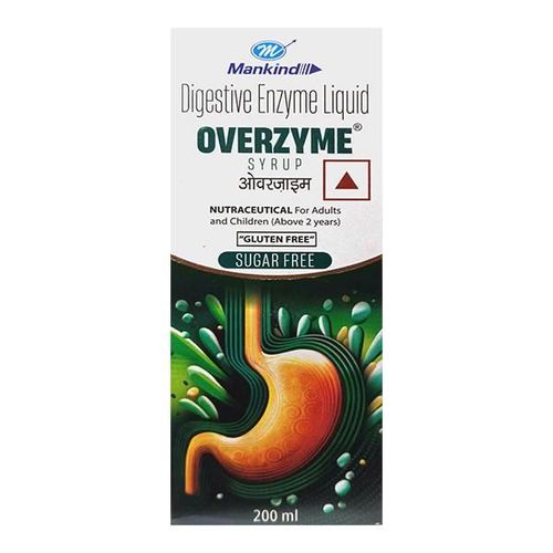 OVERZYME GLUTEN & SUGAR FREE NUTRACEUTICAL Syrup 200ml