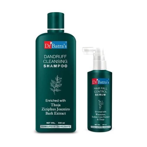 Dr Batra's Dandruff Cleansing Shampoo 500 ml + Hair Fall Control Serum 125 ml