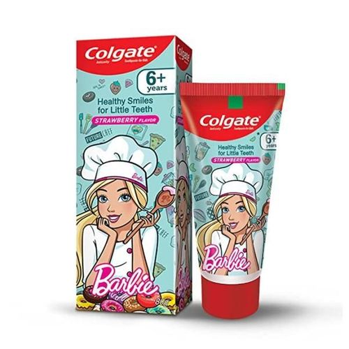 Colgate-Palmolive,Colgate Kids Toothpaste, Gentle Protection for 6+ Years, Barbie, Strawberry Flavour 80 gm