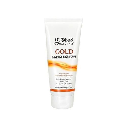 Globus Naturals Gold Radiance Anti Ageing & Brightening Face Scrub Enriched with Saffron 100 gm