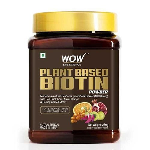 WOW Life Science Plant Based Biotin Powder 250 gm