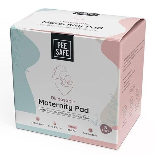 Pee Safe Disposable Maternity Pads ,480 mm (Pack of 8) 1's (N)