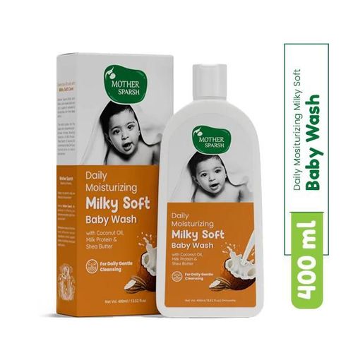 Mother Sparsh Daily Mositurizing Milky Soft Baby Wash With Coconut Oil-Milk Protein and Shea Butter 400 ml