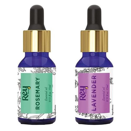 Rey Naturals Lavender and Rosemary Essential Oil 15ml each 2's