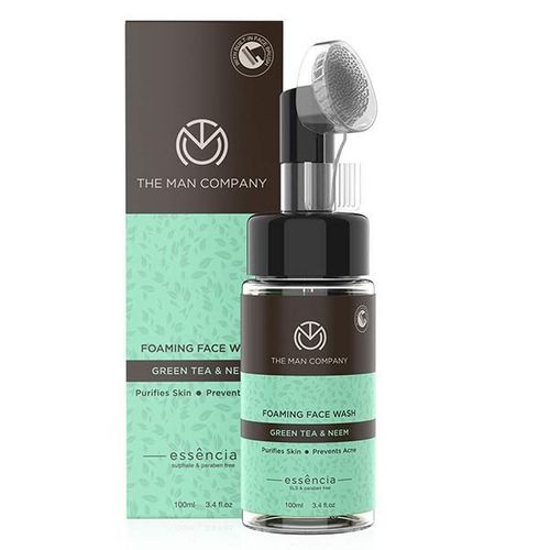 The Man Company Green Tea Foaming Face Wash with Neem Purifies Skin Prevents Acne 100ml