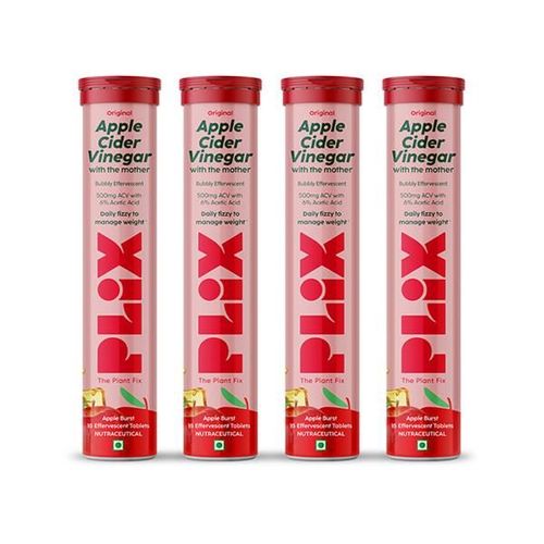 Plix The Plant Fix Apple Cider Vinegar 15 Effervescent Tablet , (Apple) 4's