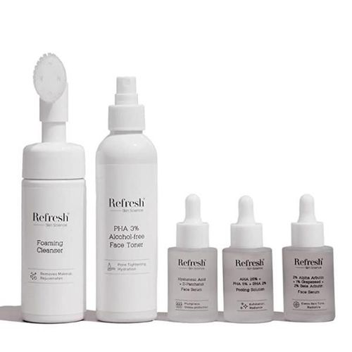 Refresh Skin Science Skin Brightening Kit (Foaming Cleanser 150 ml + Face Toner 200 ml + Face Serum 30 ml + Peeling Solution 30 ml + Grapeseed Face Serum30 ml)