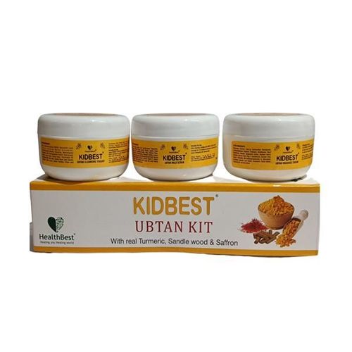 HealthBest Kidbest Ubtan Kit - Cleansing Yogurt, Scrub & Cream (Pack of 3 x 50 gm)
