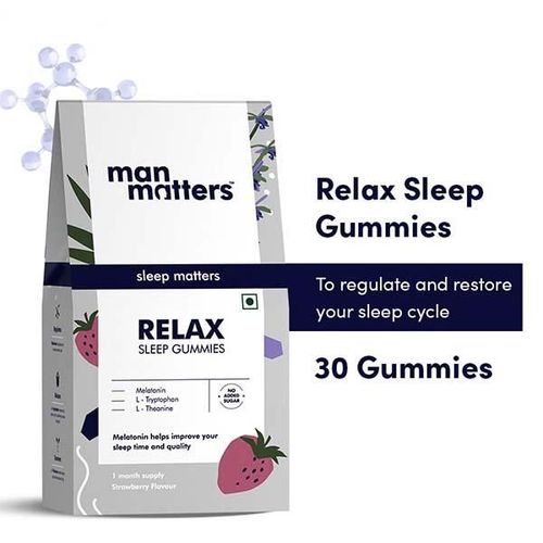 Man Matters Sleep Gummies with induced Melatonin For Deep, Improved & Quality Sleep (Pack of 30) 1's