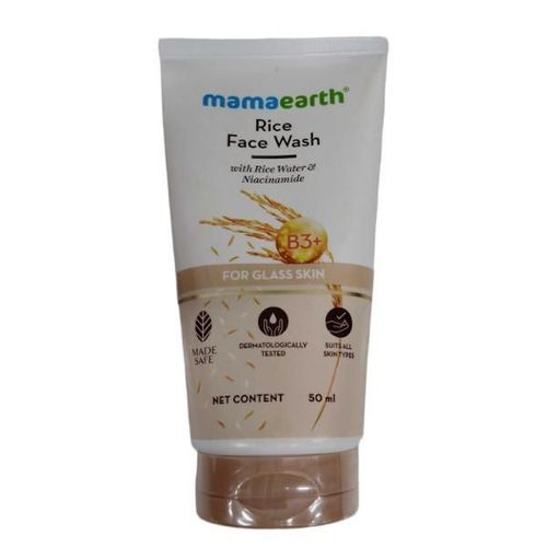 Mamaearth Rice Face Wash With Rice Water & Niacinamide For Glass Skin 50 ml