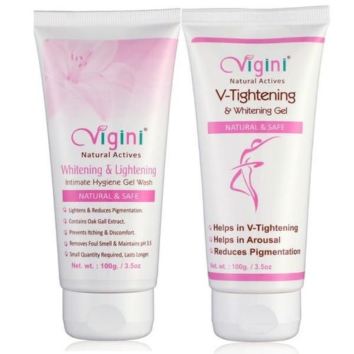 Vigini V-Tightening Gel 100ml + Whitening & Lightening Intimate Hygiene Gel Wash 100 g