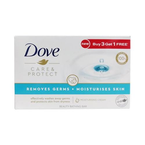 Dove Care & Protect Beauty Bathing Bar Soap 100 gm (Buy 3 Get 1 Free)