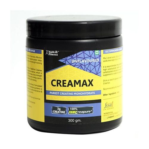Healthvit Fitness Creamax Creatine Monohydrate Powder - Unflavored 300 gm