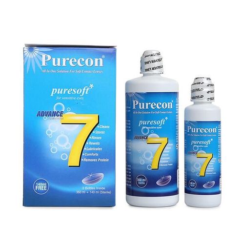 Purecon Puresoft Soft Contact Lens Solution for Sensitive Eyes (360 ml + 140 ml)