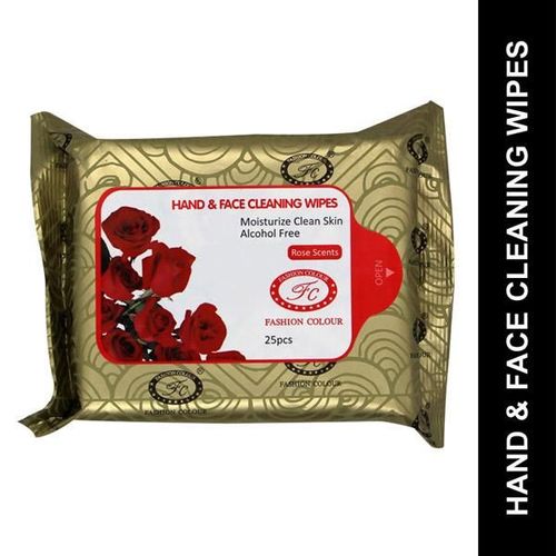Fashion Colour Hand & Face Cleansing Wipes, Rose Scents 25's