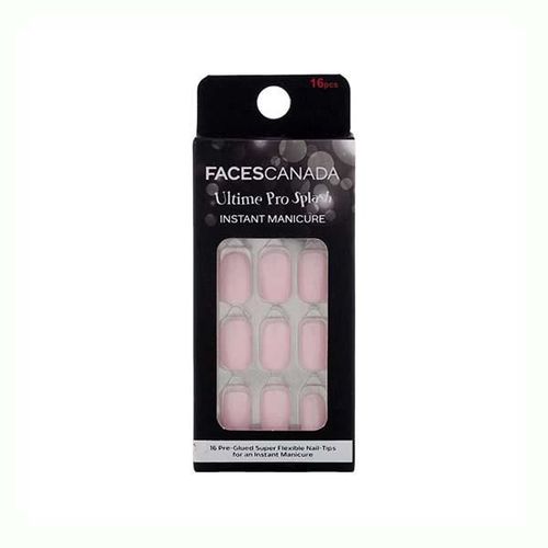 Faces Canada Ultime Pro Splash Instant Manicure - Bubblegum , Press On Nail Extensions - 16 Pcs 1's