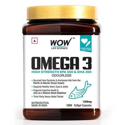WOW Life Science 1000 mg Omega 3 Veg Capsule 180's