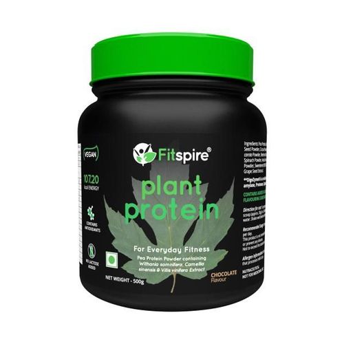 Fitspire 100 Percent Plant Protein Made With Pea Protein Chocolate 500 gm