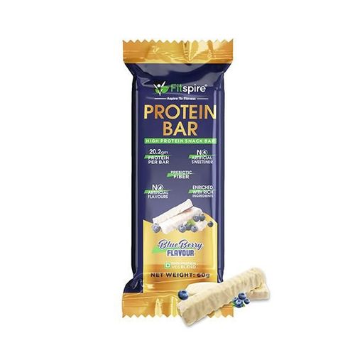Fitspire Protein Bar Protein No Artificial Sweetener and Flavor Blueberry Flavor 60 gm