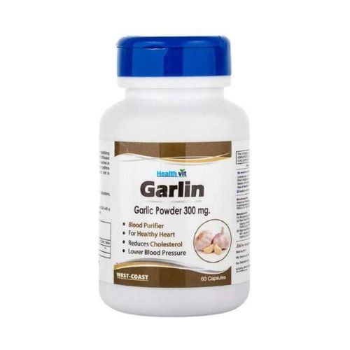 Healthvit Garlin Garlic powder 300 mg- Capsules For Cholesterol 60's