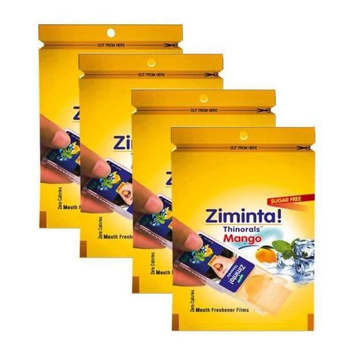 Ziminta Sugar Free Mouth Freshener Strip - Mango Flavour (Pack of 4 x 30's)