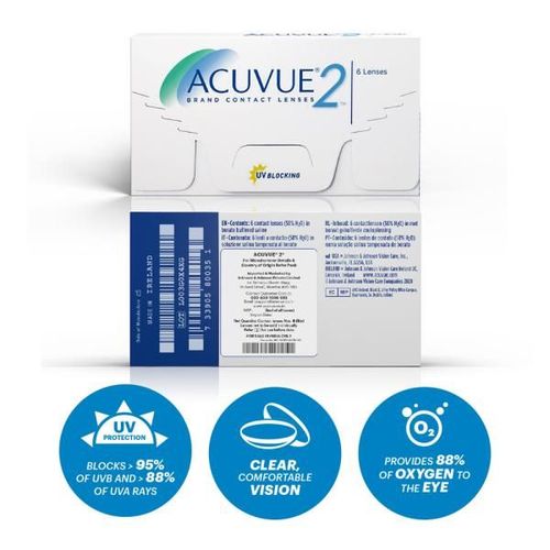 Acuvue 2 Two Week Reusable Contact Lenses - (-4.50 Power) Pack of 6's
