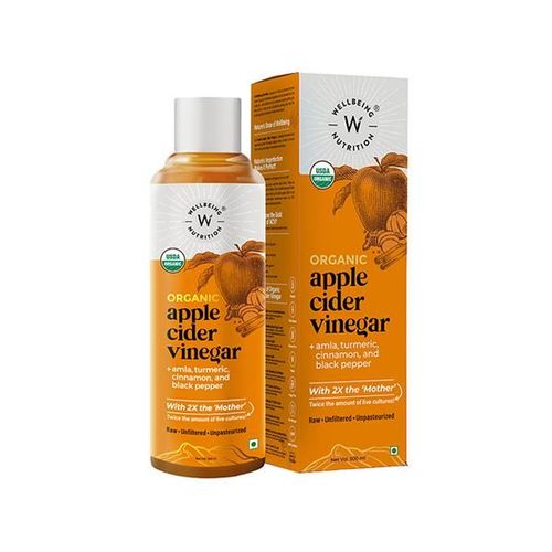 Wellbeing Nutrition Apple Cider Vinegar with Turmeric, Amla, Cinnamon and Black Pepper, Raw Unfiltered with 2X The Mother - 500ml