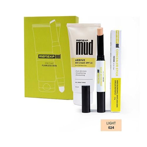 MensXP Mud Men's Natural BB Face Cream 50 ml + Men's Concealer Stick 2.5 gm - (024 Light) 50 ml