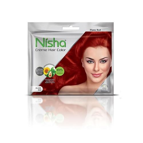 Nisha Creme Hair Color - Flame Red 40 gm