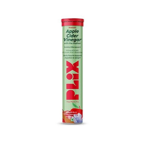 Plix The Plant Fix Probiotics+ Apple Cider Vinegar Effervescent Tablets 15 Tablets, Unisex 1's