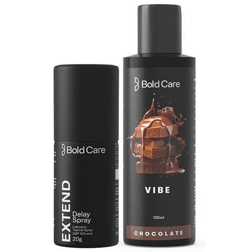 Bold Care Lube Combo Pack (Vibe Lube 100 ml - Chocolate + Extend Delay Spray 20 gm)