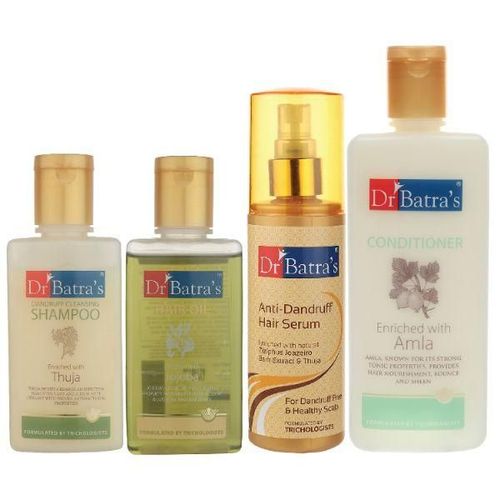 Dr Batra's Dandruff Cleansing Shampoo 100 ml + Hair Oil 100 ml + Conditioner 200 ml + Anti-Dandruff Hair Serum 125 ml