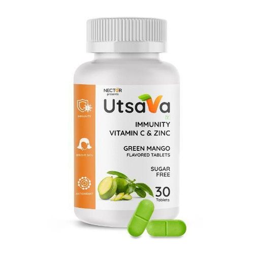 Nector Utsava Immunity Vitamin C & Zinc Sugar Free Tablet - Green Mango 30's