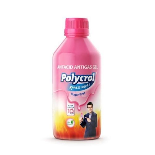 Polycrol Sugar Free Xpress Relief Antacid Antigas Gel - Mint 200 ml