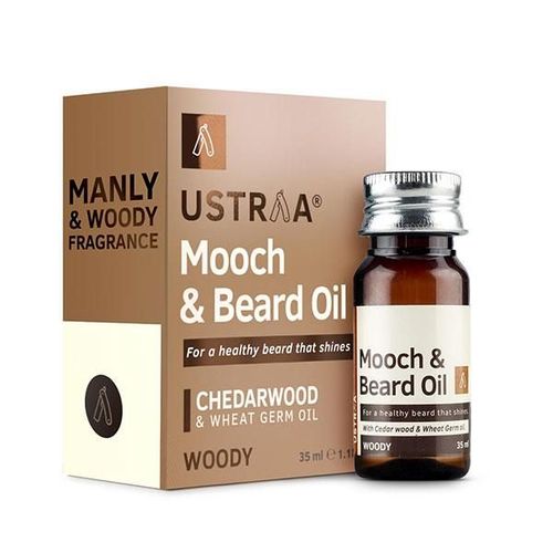 Ustraa Mooch & Beard Oil - Cedarwood & Wheat Germ Oil Woody 35ml