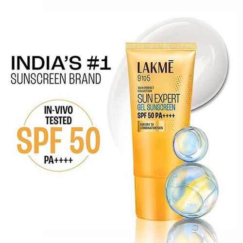 Lakme Sunscreen Gel SPF 50 PA+++ Niacinamide, Water Light, For Normal to Oily Skin,No White Cast 100g
