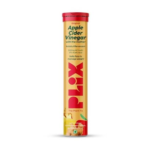 Plix Original Apple Cider Vinegar Effervescent Tablet - Lemon Ginger 15's