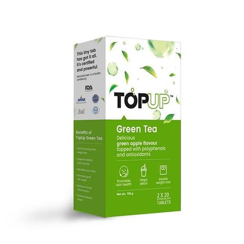 Nuvox TopUp Green Tea Effervescent Tablet - Green Apple 40's