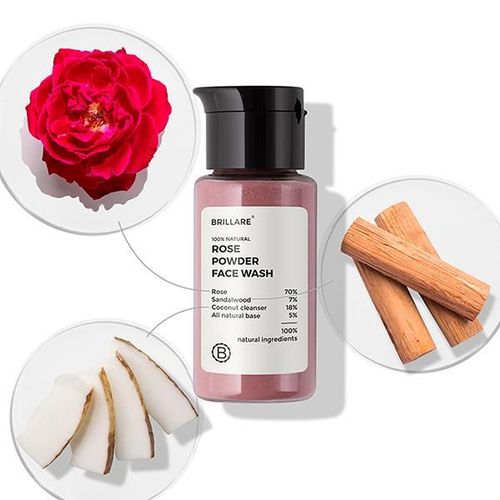 Brillare Rose Powder Face Wash for Younger Looking Skin 15gm