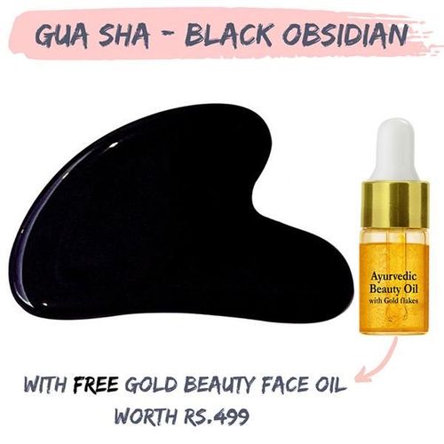 Natural Vibes Gua Sha Stone with Free Ayurvedic Beauty Oil 3 ml