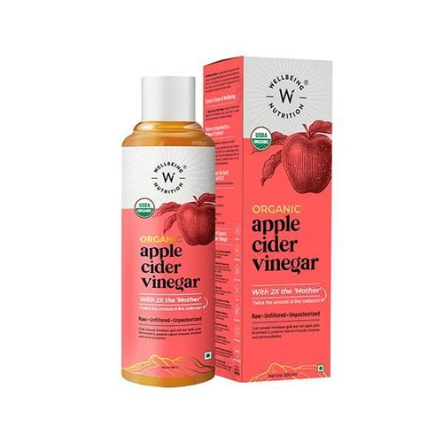 Wellbeing Nutrition Organic Himalayan Apple Cider Vinegar (ACV) with Mother of Vinegar, Raw, Unfiltered, Unpasteurized - 500ml