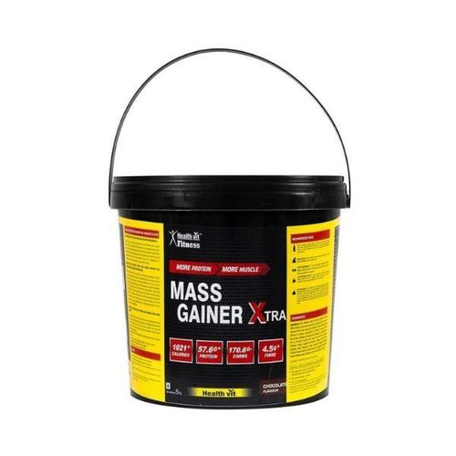 Healthvit Fitness Mass Gainer Xtra with Vitamins and Minerals Chocolate Flavour 5kg / 11.02 lbs 5000 gm