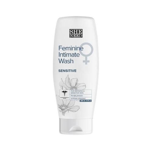 SheNeed Sensitive Feminine Intimate Wash 100% Natural with Cocoa and Cotton Seed Oil 200 ml