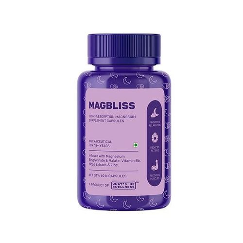What's Up Wellness MagBliss Magnesium Capsules - Support Deep Sleep & Muscle Recovery 60 Capsules 1's