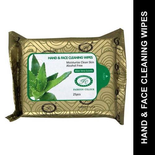 Fashion Colour Hand & Face Cleansing Wipes, Alovera Scents 25's