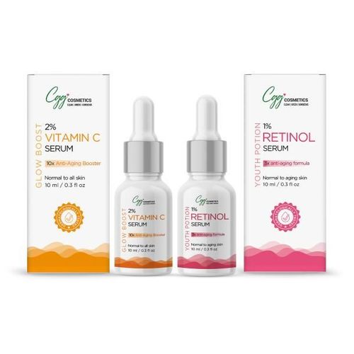 CGG Cosmetics Anti-Aging Combo (Vitamin C Serum 10 ml + Retinol Serum 10 ml)