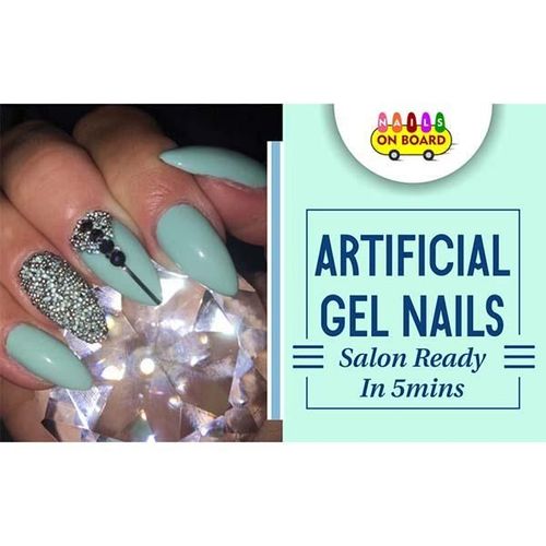 Nails On Board Handmade Press On Gel Nails- Pastle Sea Green 50 gm