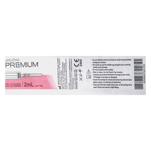 Lifelong Premium Syringe 2ml (24g X1) 1's