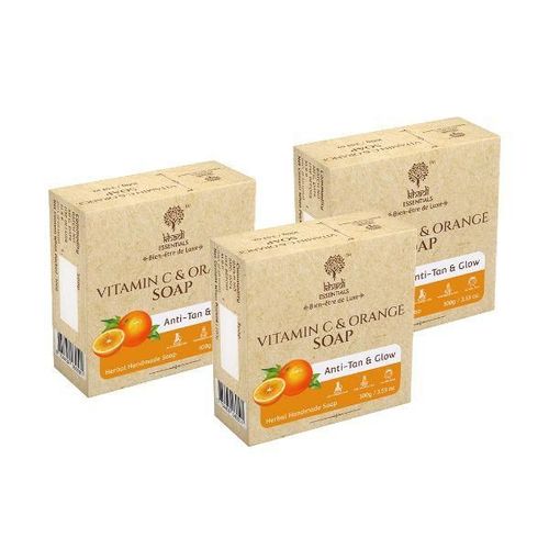 Khadi Essentials Vitamin C & Orange Handmade Ayurvedic Soap for Anti 300 gm