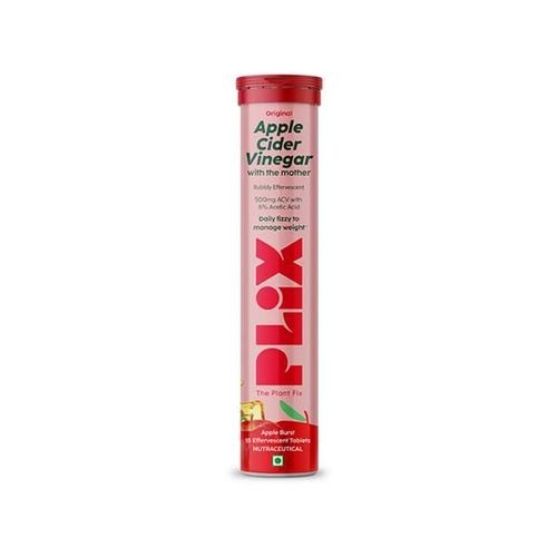 Plix The Plant Fix Apple Cider Vinegar Effervescent Tablet (Apple), 15 Tablets 1's